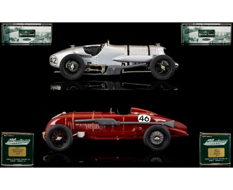 Milestone Miniatures 'The Spirit of Brooklands' Series. 1/43rd Scale Diecast Model Cars (2) for adult collectors.1.  MBC 7 Na