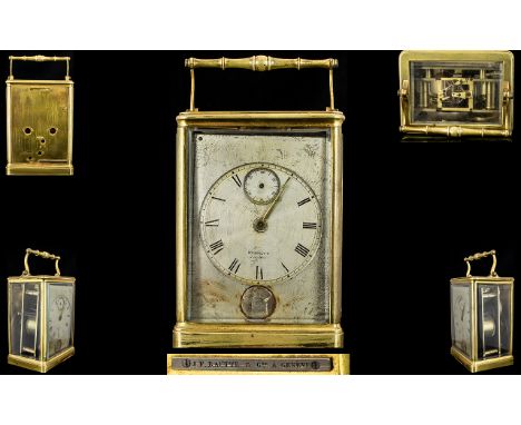 Jean Francois Bautte Grand Sonnerie Calendar Alarm Carriage Clock Retailed by Bennett London. 7 inches - 17.5 cm high, 4 inch