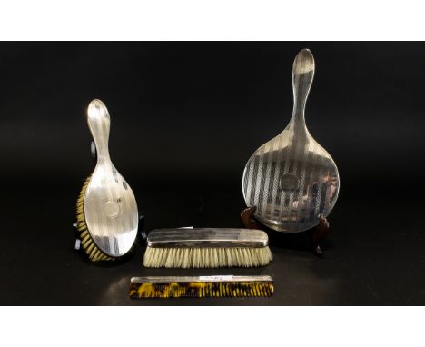 Hasset &amp; Harper Ltd Early 20th Century Silver Four Piece Vanity Set Each hallmarked Birmingham 'C' and 'W' for 1902 and 1