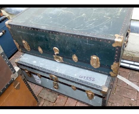 A vintage travelling trunk and one other 