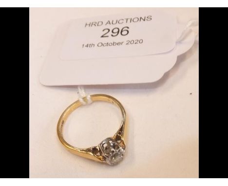 A diamond Solitaire ring in 18ct gold setting CONDITION REPORTSize M