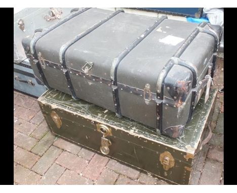 A vintage travelling trunk and one other 