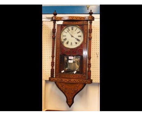 A 19th century inlaid wall clock - Kay, Worcester
