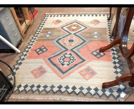 A Middle Eastern kelim with triple diamond design - 200cms x 150cms