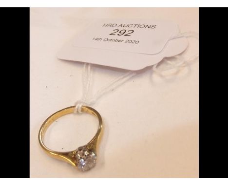 A diamond Solitaire ring in 18ct gold setting 