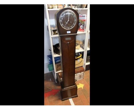A 1930's oak cased grandmother clock
