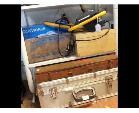 Various boxed tools, portable work light etc