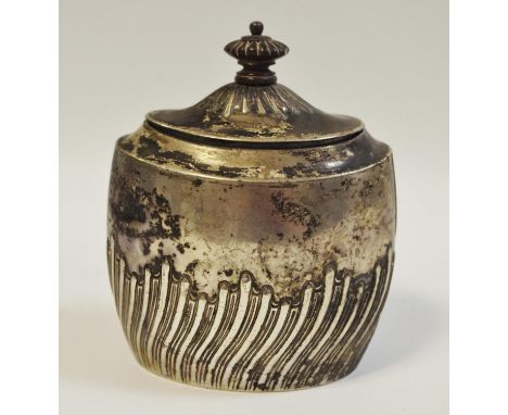 A Victorian silver tea caddy dated 1889, made by Henry Stratford 159g gross