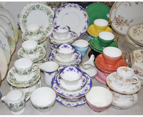 A Wedgwood Santa Clara Grapevine pattern part tea service comprising six teacups &amp; saucers, side plates, sandwich plate, 