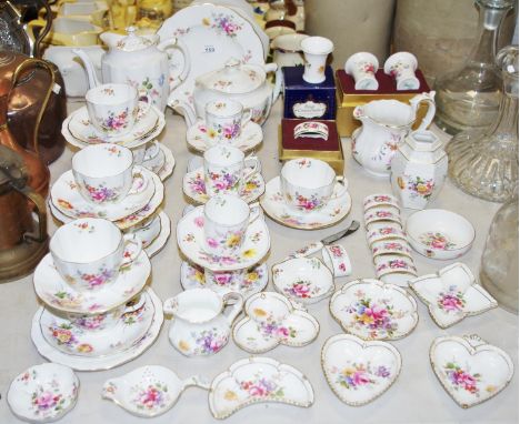 Royal Crown Derby Derby Posies pattern tea and coffee service comprising, coffee pot teapot, sandwich plate, seven teacups &a