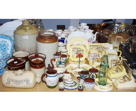 A Lancaster &amp; Sons Jolly Drover pattern, tea pot, jugs, cheese dish and cover, side plates etc.; various Motto ware inclu