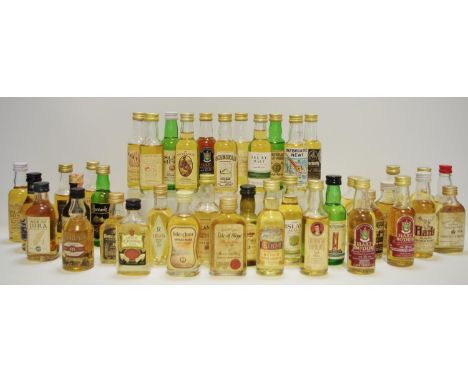 Forty whisky miniatures including an Isle of Skye 18 year aged Private Stock No. 45 blended scotch whisky by Ian MacLead &amp