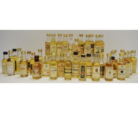 Forty whisky miniatures including a Duncan Taylor 23 year matured in oak casks, distilled at Brora, bottled 2004; Limited edi