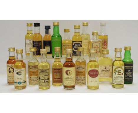 Whisky Miniatures -Twenty Scottish examples including a Cadenhead's authentic collection Lochside Distillery 31 year old  sin