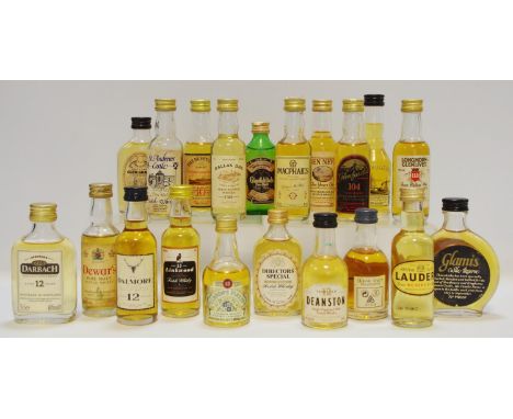 Whisky Miniatures - Twenty single malt scotch examples including a Linkwood 15 year aged single Highland scotch bonded by Gor