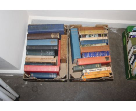 Two boxes of vintage books including James Hilton First Edition, Walter de la Mare etc