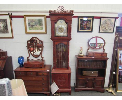 A 20th Century Moathe of Germany longcase clock with Eastern stylised case   