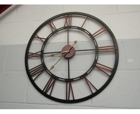 A metal wall hanging clock, 70cm diameter