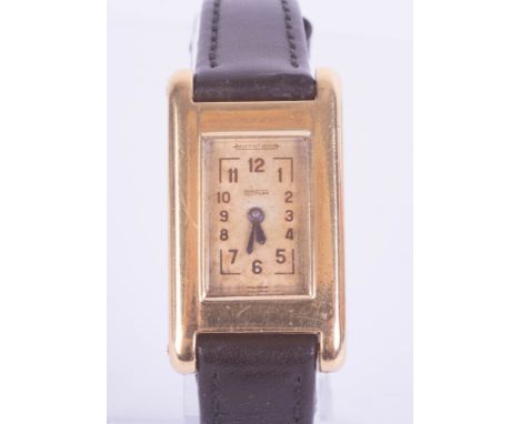 Jaeger-LeCoultre, a ladies 18ct yellow gold duo Plan wrist watch, the back plate numbered 25522.
