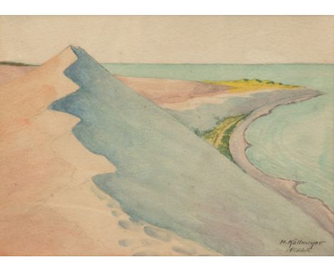 Kallmeyer, Hans Julius (1882 Erfurt-1961 Bayreuth) "Nidden - Große Düne" um 1910, Aquarell, sign mit Ortsangabe "Nidden" u.r,