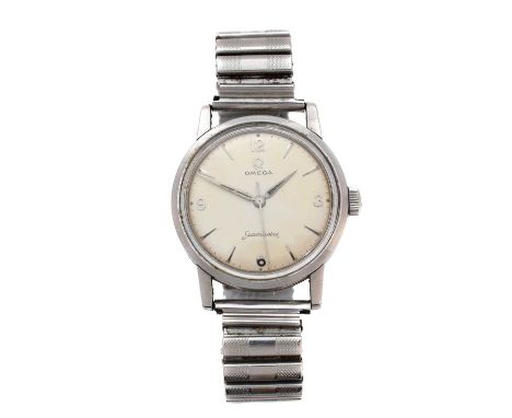 A 1960s stainless steel Omega Seamaster watch, the circular signed dial with Arabic and baton hour markers, within a stainles