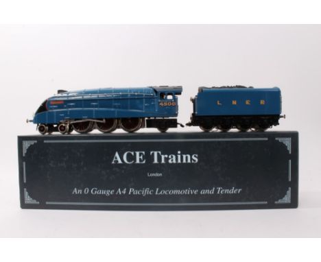 Railway - Ace Trains - 0 gauge A4 Pacific locomotive and tender - Privately named Gargeney no. 4500, garter blue, in original
