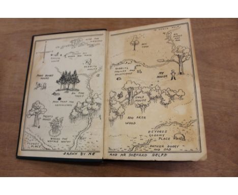 Books:  A. A. Milne - Winnie the Pooh, 1926, first edition, together with The House at Pooh Corner, 1928, first edition, Now 