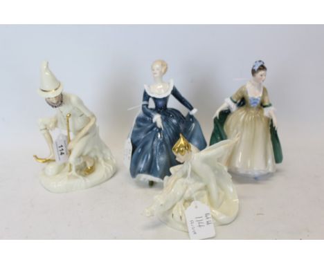 Four Royal Doulton figures - Rumpelstiltskin HN3025, Magic Dragon HN2977, Fragrance HN2334 and Elegance HN2264 CONDITION REPO