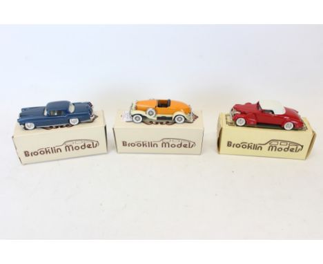 Diecast - Brooklin Models 1940 Cadillac V16 CTCS Toy Show Toronto 1983, 1931 Hudson Greater 8, 1956 Lincoln Continental MkII 