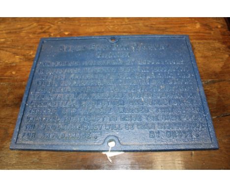Railway Interest:  Cast iron Great Eastern Railway sign - warning engine drivers of a Bridge Weight Restriction, 48cm x 36cm