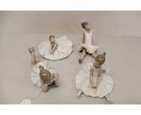 Two Nao porcelain figures - Dreamy Ballet and Pensive Ballet, both boxed, plus two other Nao ballet figures (4)
