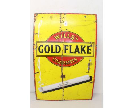 Enamel advertising sign 'Wills's Gold Flake Cigarettes', 91.5cm overall height
