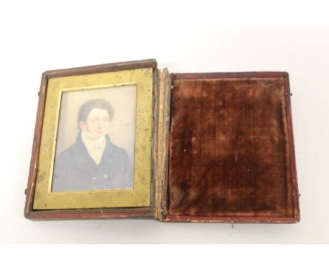 Early 19th century portrait miniature 'John Pulling 1830', in a fitted case