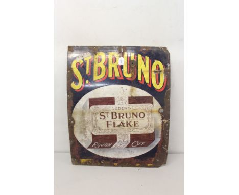 Enamel advertising sign 'Ogdens St. Bruno Flake', 61cm overall width