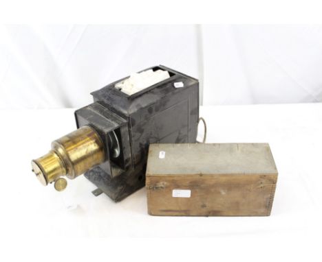 Late 19th / early 20th century Magic Lantern, together with a collection of slides - including pantomime, nursery rhymes and 