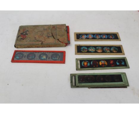 The Three Little Pigs Magic Lantern slide pictures from the famous Walt Disney film, in original cardboard packet, together w