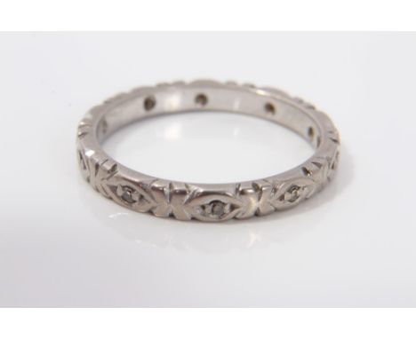 Ladies white gold (18ct) eternity ring set with diamond chips CONDITION REPORT Weight 4.3 grams
