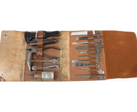 Early 20th century travelling toolkit by J. A. Henckels Solingen - comprising ten interchangeable tools with two-way handle, 