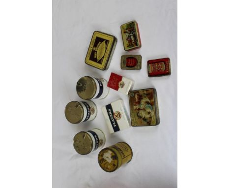 Advertising tins - including Bournville Cocoa, Callard &amp; Bowser, Cadbury, etc, plus cigarettes - unopened packs of Player