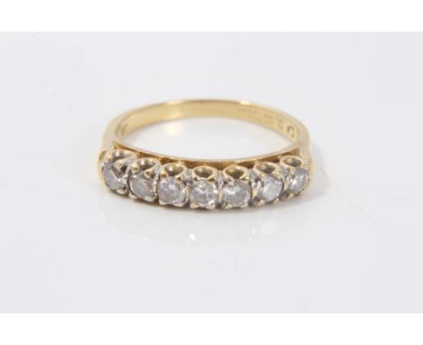 Gold (18ct) diamond half eternity ring, estimated to weigh approximately 0.50 carats.  Ring size L½ CONDITION REPORT Weight 2