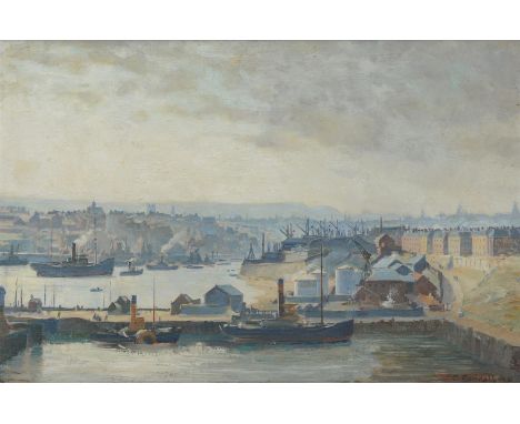 
	
		λ&nbsp;CHARLES ERNEST CUNDALL (BRITISH 1890-1971) 
		A PORT VIEW WITH CITY BEYOND
		Oil on panel
		Signed and dated 1931