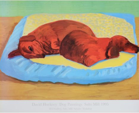
	
		λ&nbsp;DAVID HOCKNEY (BRITISH B. 1937)
		DOG PAINTING 43 
		Dog paintings poster, 1995, for 1853 Gallery, Salts Mill, Sa
