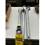 24" Crescent Wrench, 3/4" Armstrong Ratchet, & (2) Box End Wrenches (Location: 1400 Sand Lake Rd., H