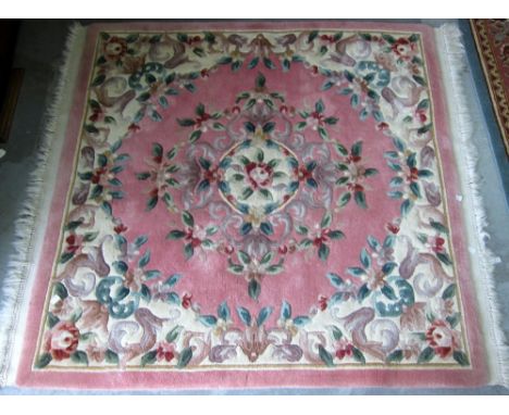 Pink cream ground rug in the Chinese manner