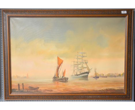 Dion Pears seascape in wood frame