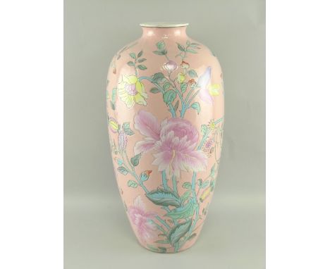 Quantity of oriental porcelain and decorative effects including large pink ground vase, teapot, various bowls, ginger jars, c