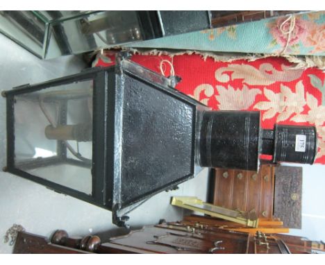 Early 20th century painted metal four glass lantern 