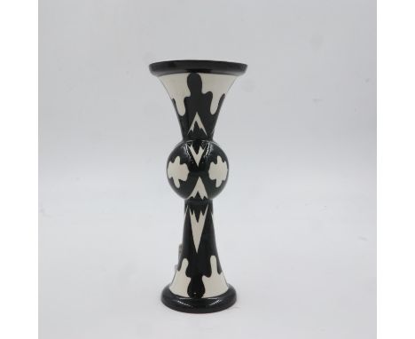 Lorna Bailey black and white prototype vase, no cracks or chips, H: 24 cm. UK P&amp;P Group 2 (£20+VAT for the first lot and 