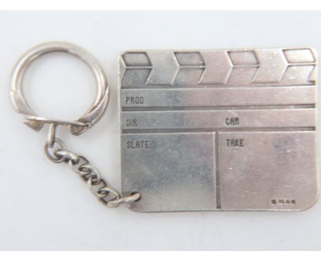 Theo Fennell hallmarked sterling silver film set clapperboard keyring, 47g. UK P&amp;P Group 0 (£6+VAT for the first lot and 