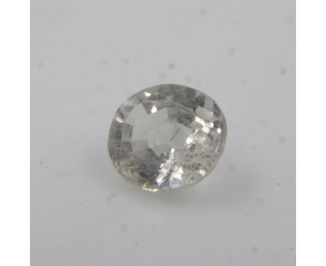 Natural loose oval cut faint pink sapphire, 1.24cts. UK P&amp;P Group 0 (£6+VAT for the first lot and £1+VAT for subsequent l
